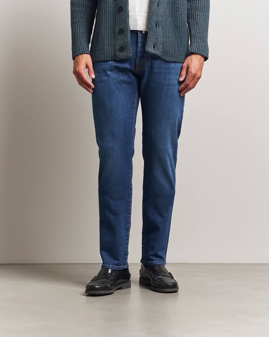 Men | Jeans | Jacob Cohën | Bard Slim Fit Stretch Jeans Mid Blue