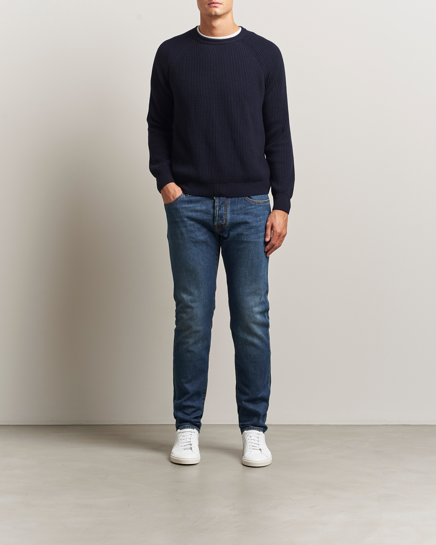 Men | Jeans | Jacob Cohën | Bard Milano-Cortina Slim Fit Stretch Jeans Mid Blue