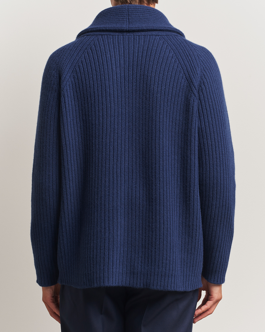 Men | Sweaters & Knitwear | Kiton | Cashmere Rib Shawl Cardigan Navy