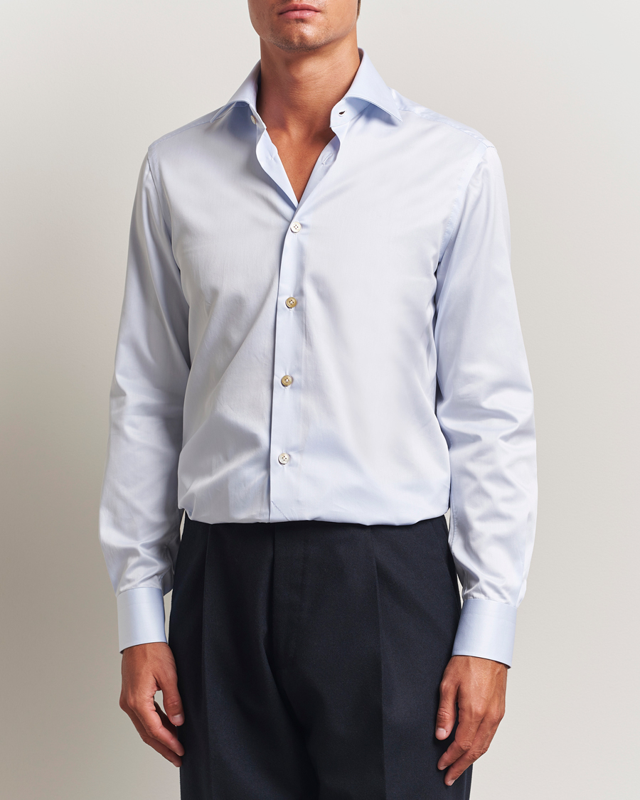 Men | Shirts | Kiton | Cotton Dress Shirt Light Blue