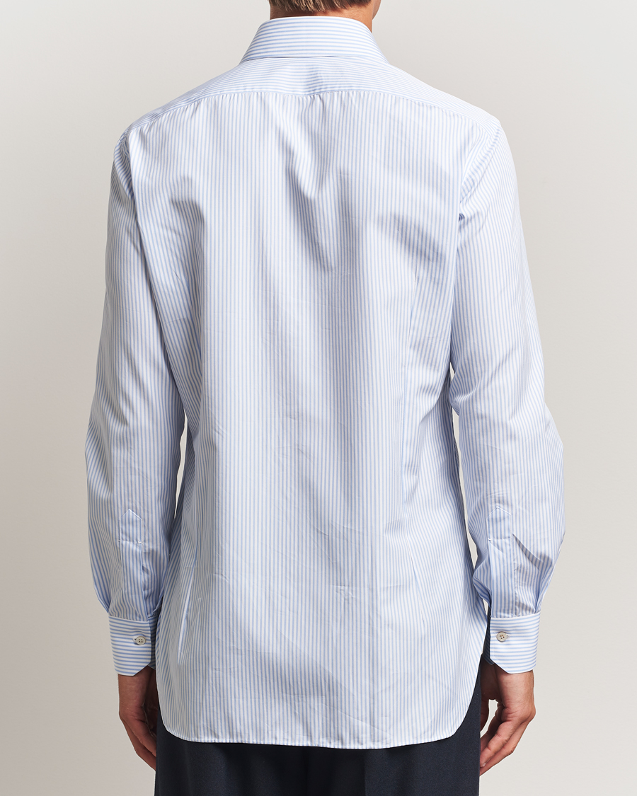 Men | Shirts | Kiton | Cotton Dress Shirt Light Blue Stripe