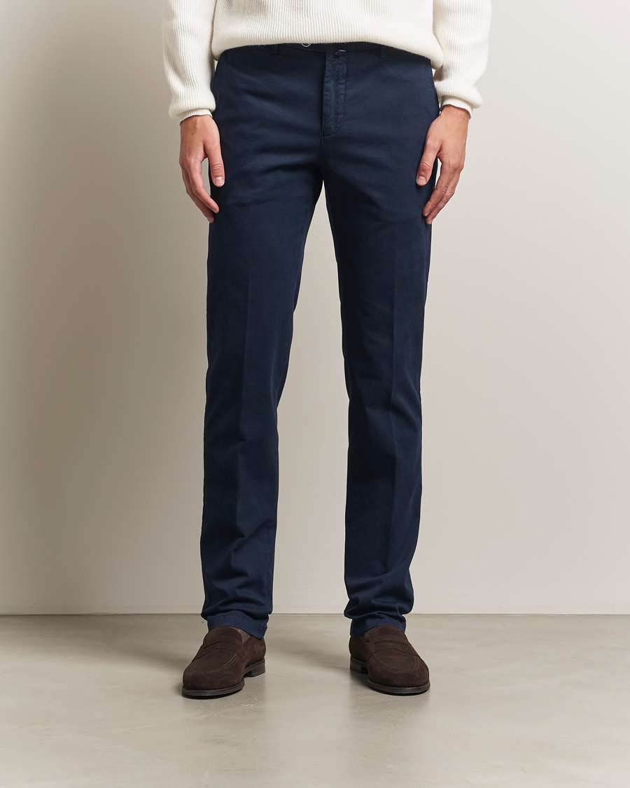 Men | Trousers | Kiton | Cotton/Cashmere Trousers Navy