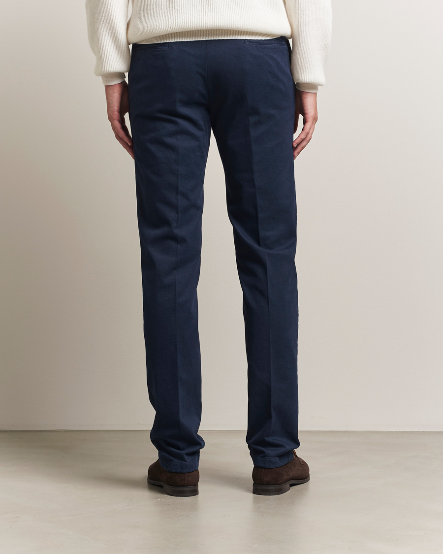 Men | Trousers | Kiton | Cotton/Cashmere Trousers Navy