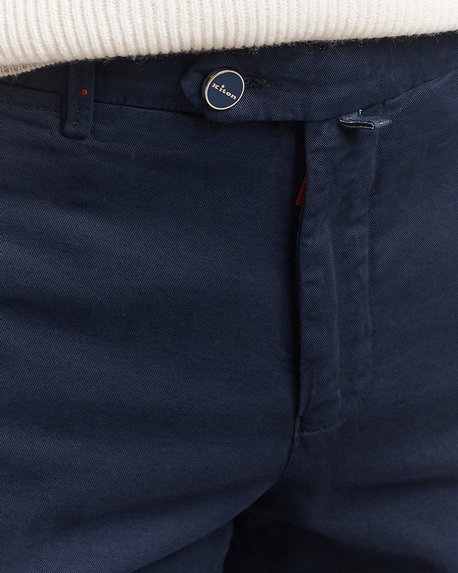 Men | Trousers | Kiton | Cotton/Cashmere Trousers Navy