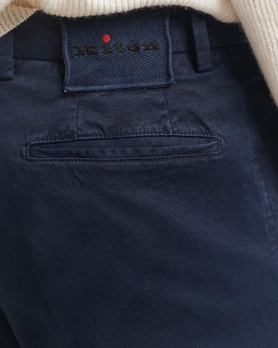 Men | Trousers | Kiton | Cotton/Cashmere Trousers Navy