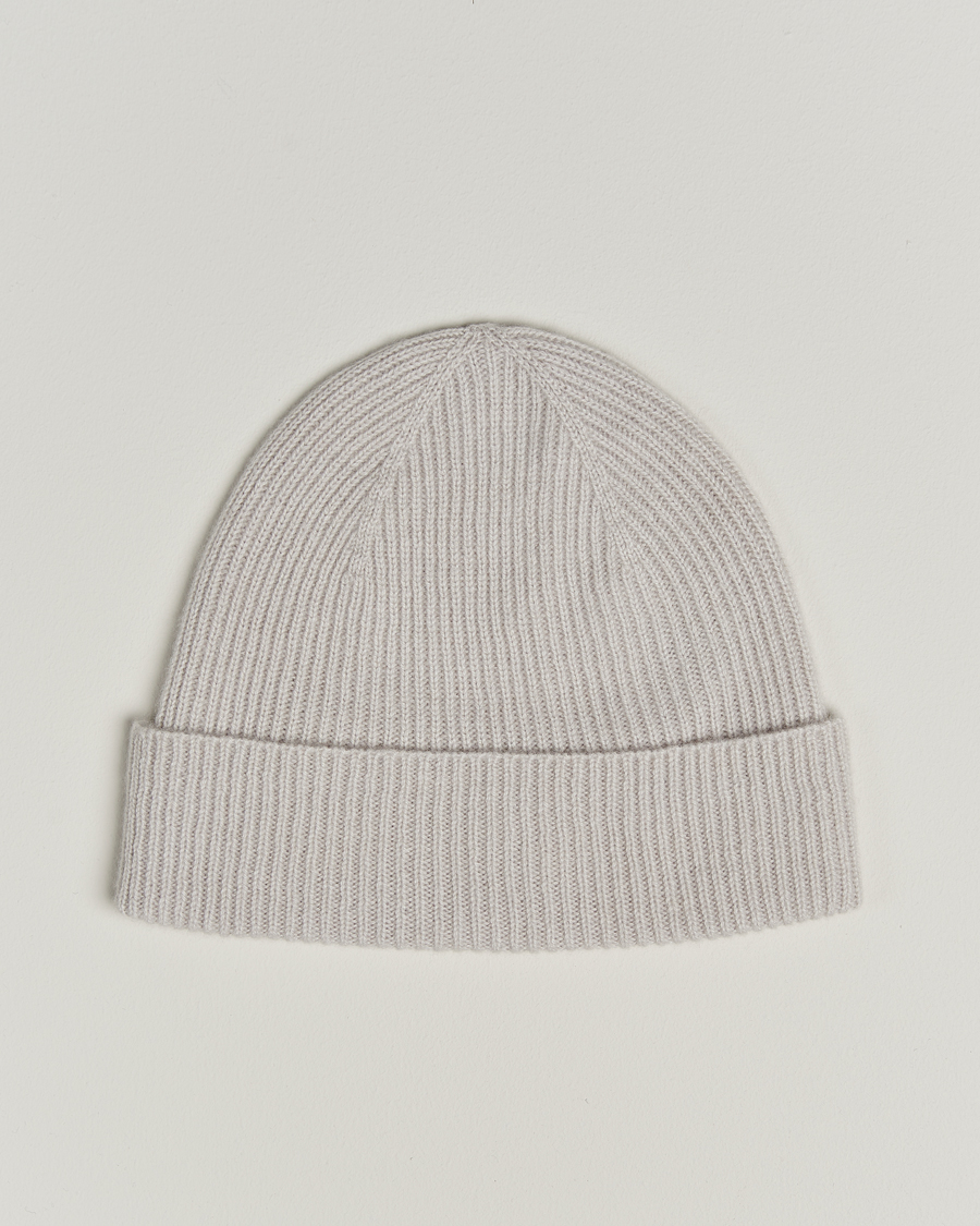 Men | Beanies | Kiton | Rib Cashmere Beanie Light Beige