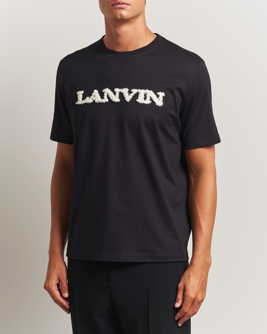 Men | T-Shirts | Lanvin | Shearling Logo T-Shirt Black