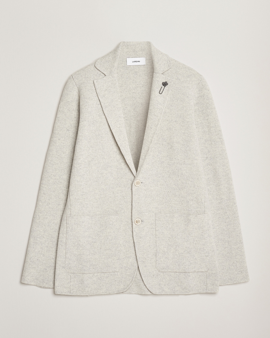Men | Blazers | Lardini | Knitted Wool Blazer Light Grey