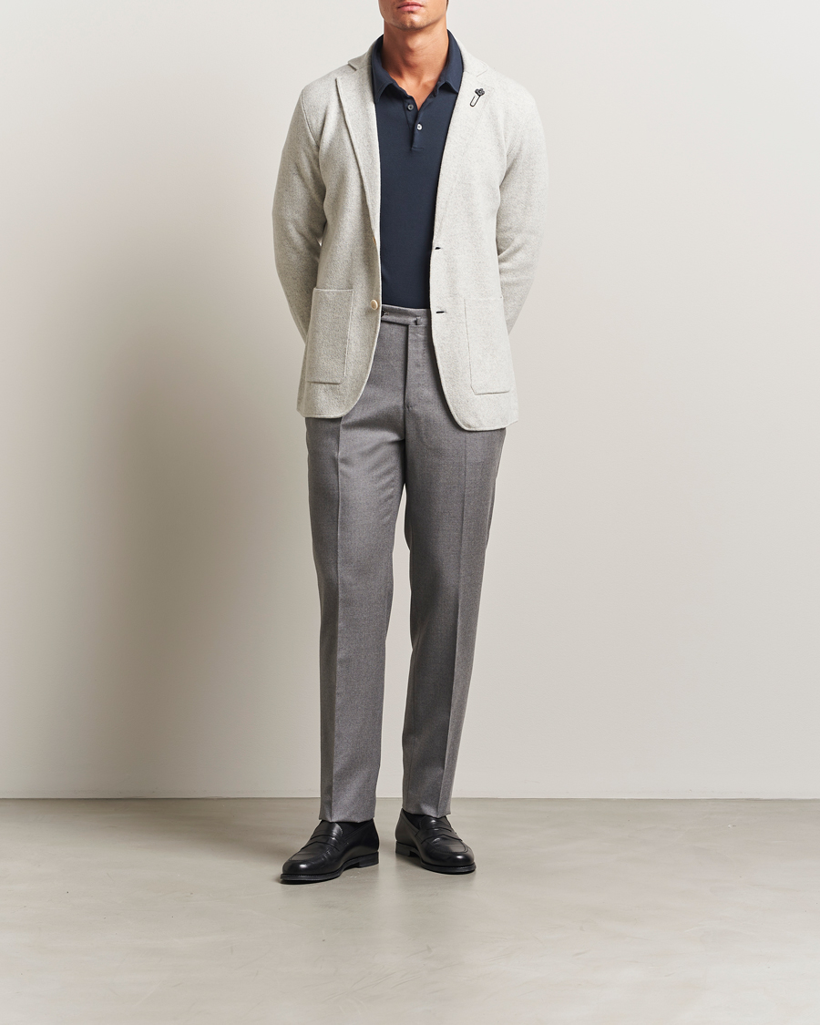 Men | Blazers | Lardini | Knitted Wool Blazer Light Grey