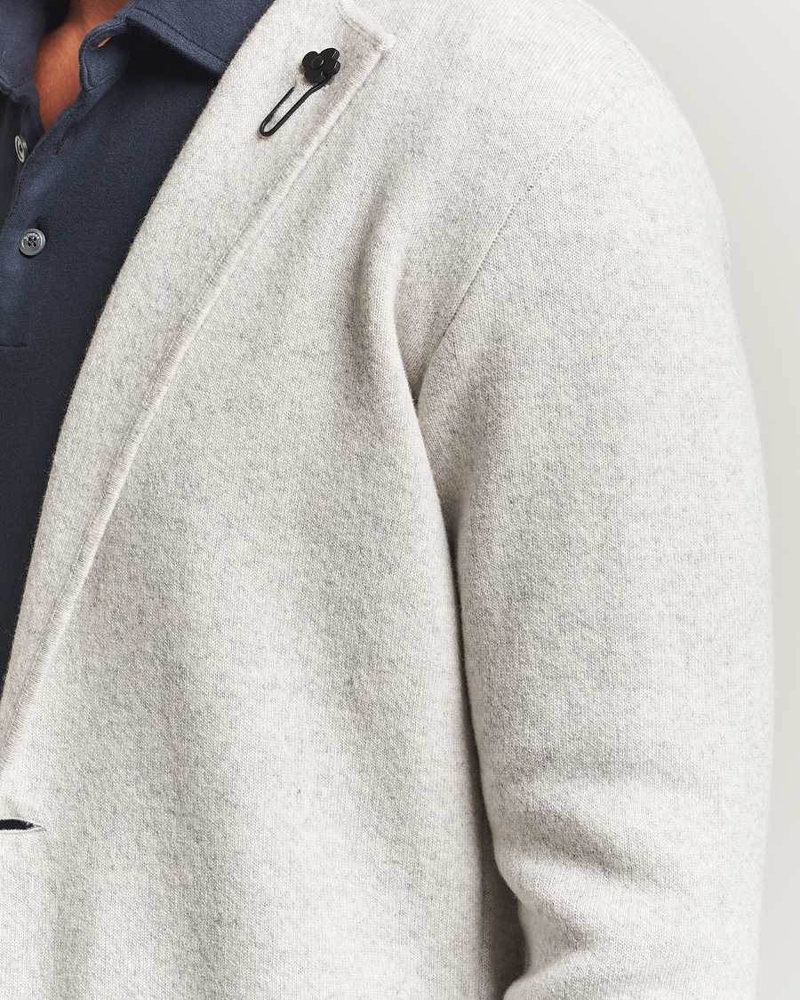 Men | Blazers | Lardini | Knitted Wool Blazer Light Grey