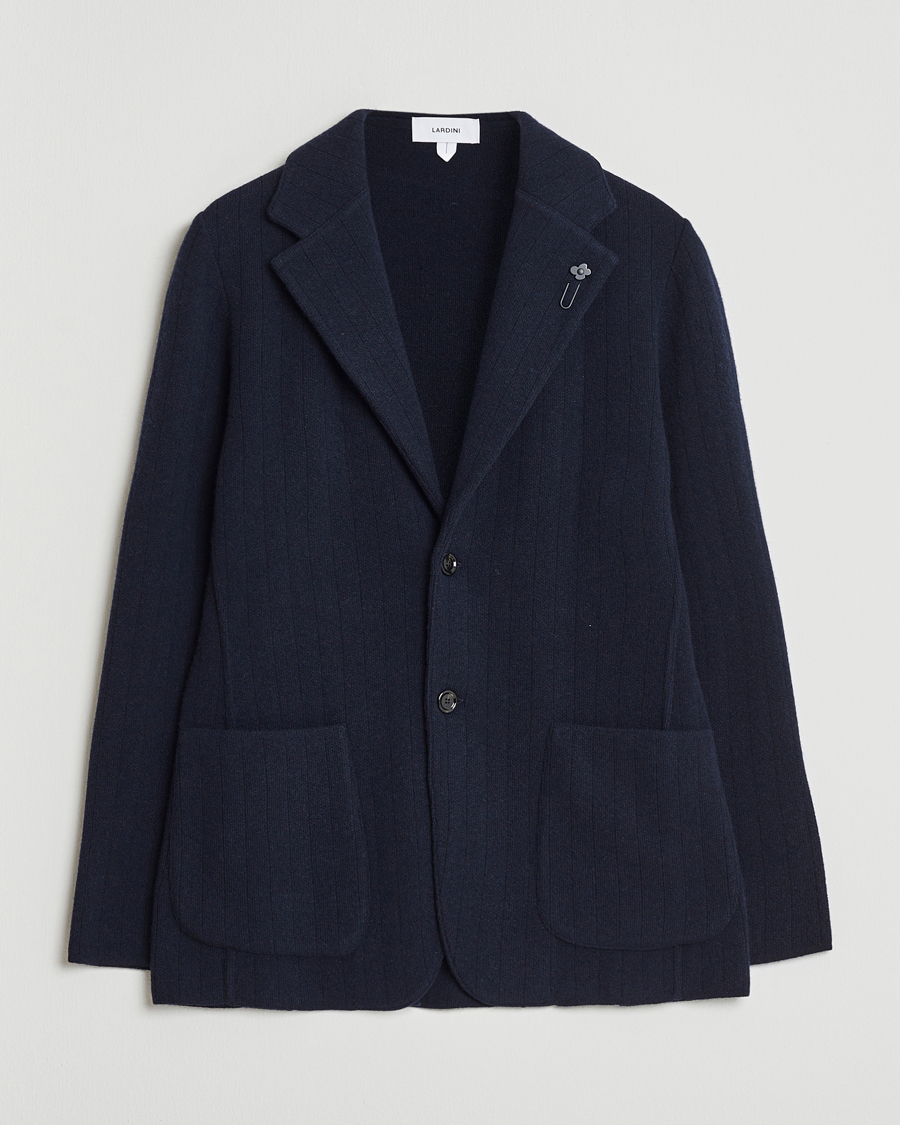 Men | Blazers | Lardini | Wool/Cashmere Knitted Blazer Navy