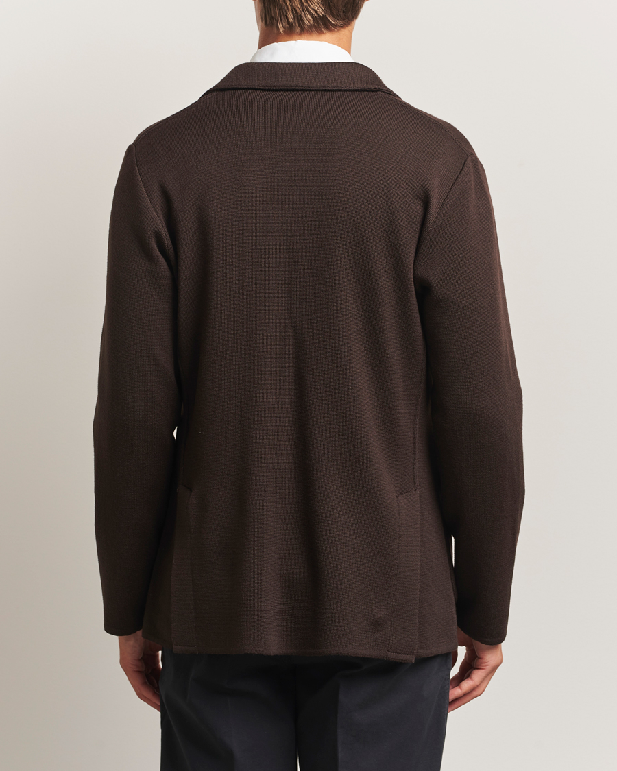 Men | Blazers | Lardini | Knitted Wool Blazer Dark Brown