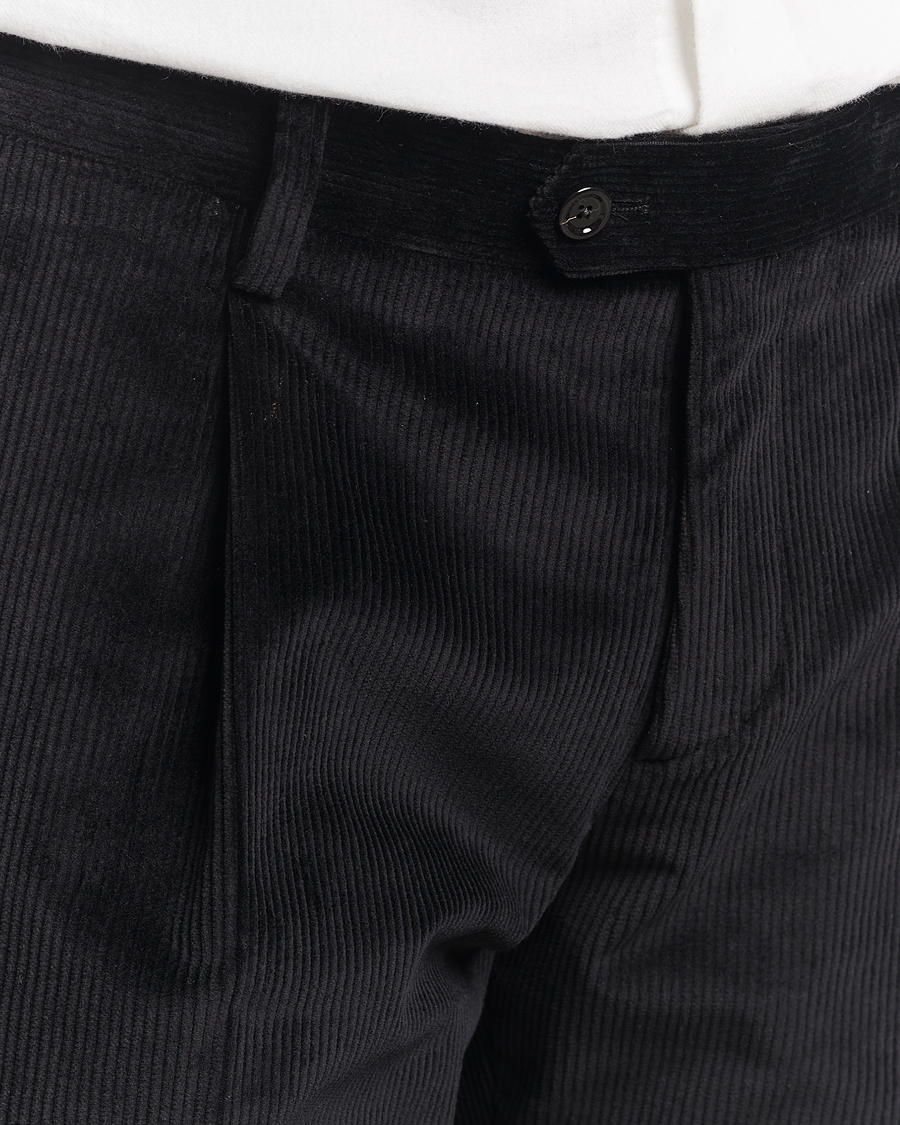 Men | Trousers | Lardini | Cotton Corduroy Trousers Black