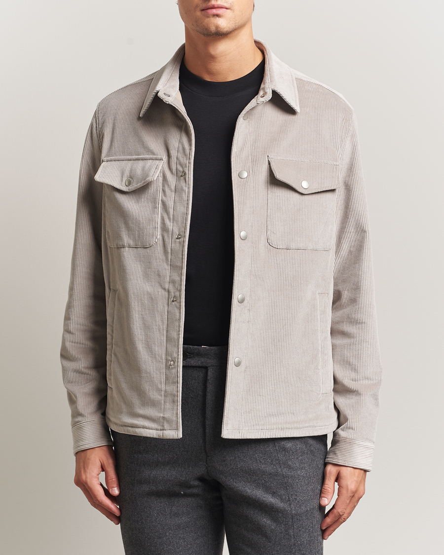 Men | Coats & Jackets | Lardini | Corduroy Overshirt Taupe