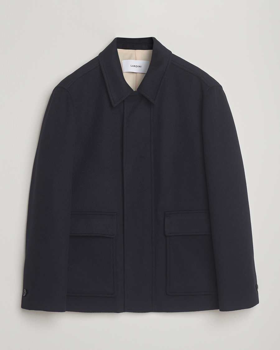 Men | Coats & Jackets | Lardini | Loro Piana Wool Shirt Jacket Navy