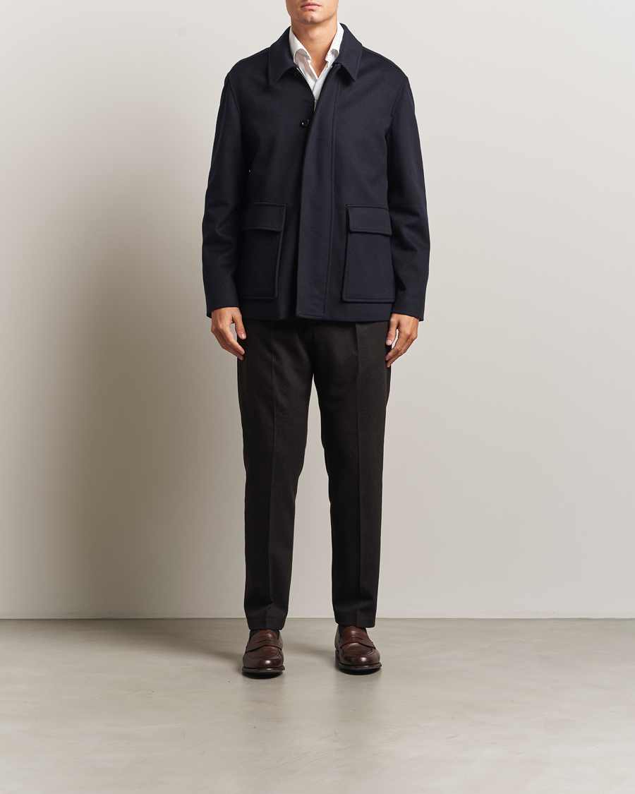 Men | Coats & Jackets | Lardini | Loro Piana Wool Shirt Jacket Navy