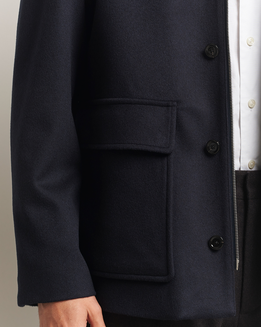 Men | Coats & Jackets | Lardini | Loro Piana Wool Shirt Jacket Navy