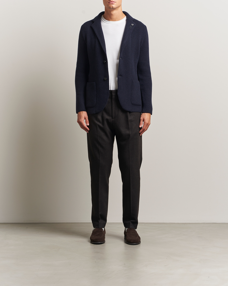 Men | Blazers | Lardini | Recycled Cashmere Knitted Blazer Navy