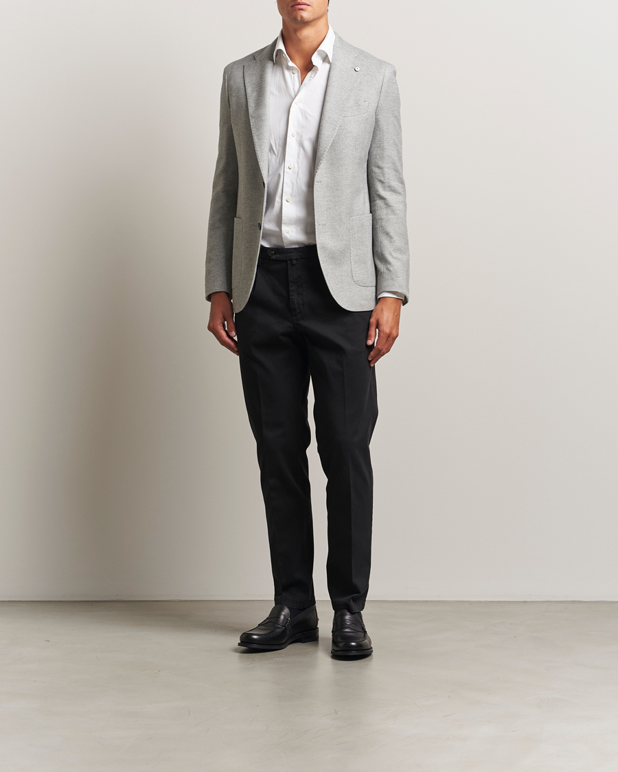 Men | Blazers | L.B.M. 1911 | Jack Herringbone Cotton Blazer Light Grey