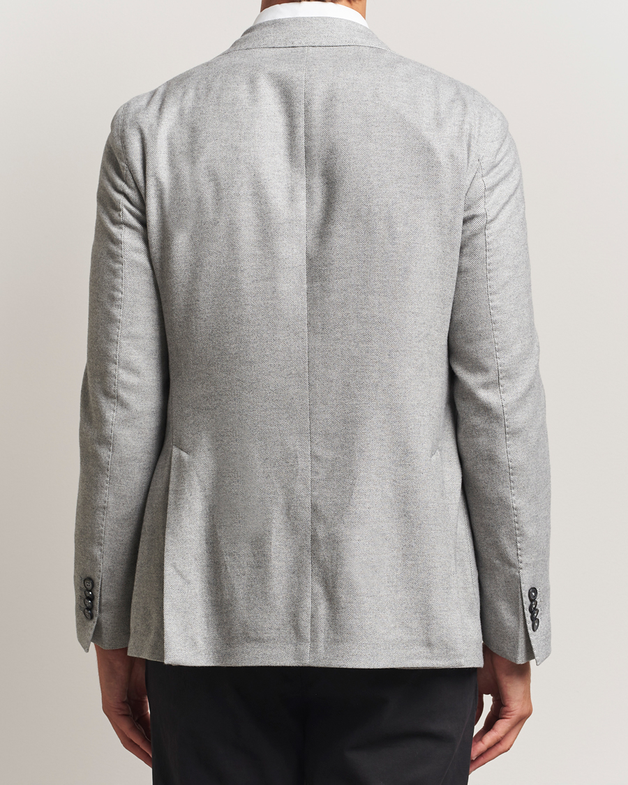 Men | Blazers | L.B.M. 1911 | Jack Herringbone Cotton Blazer Light Grey
