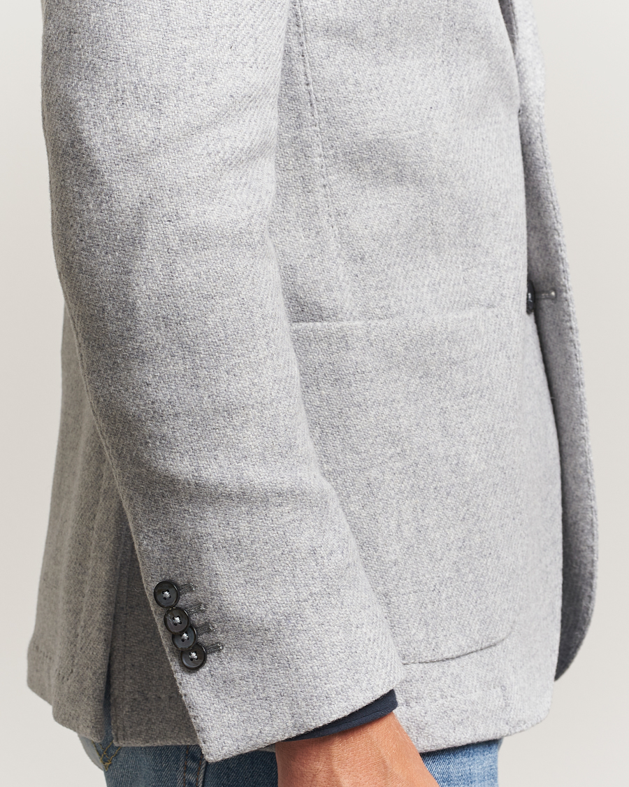 Men | Blazers | L.B.M. 1911 | Jack Fly Knitted Wool Blazer Light Grey