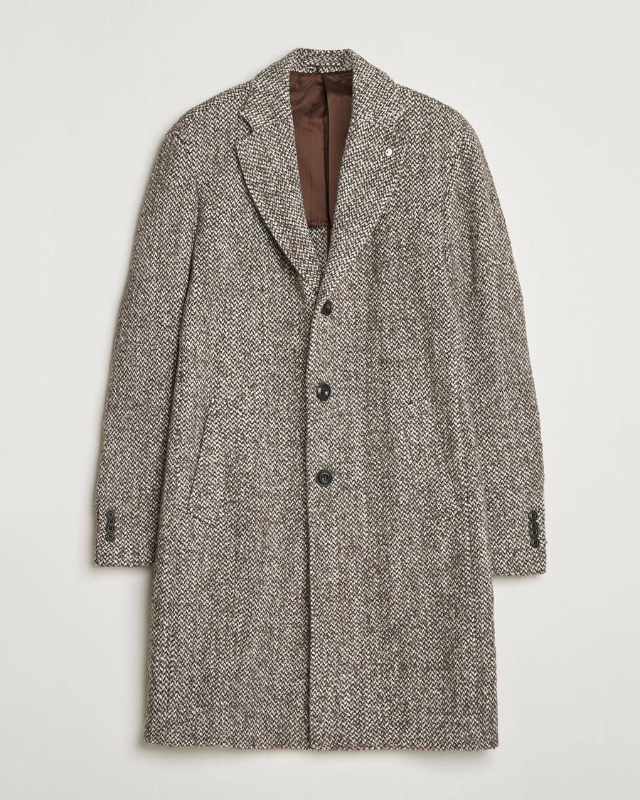 L.B.M. 1911 Structure Wool Coat Brown at CareOfCarl.com