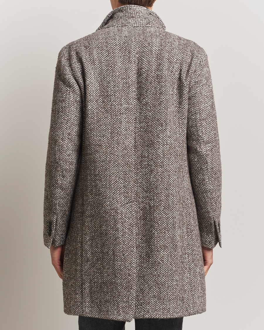 L.B.M. 1911 Structure Wool Coat Brown at CareOfCarl.com