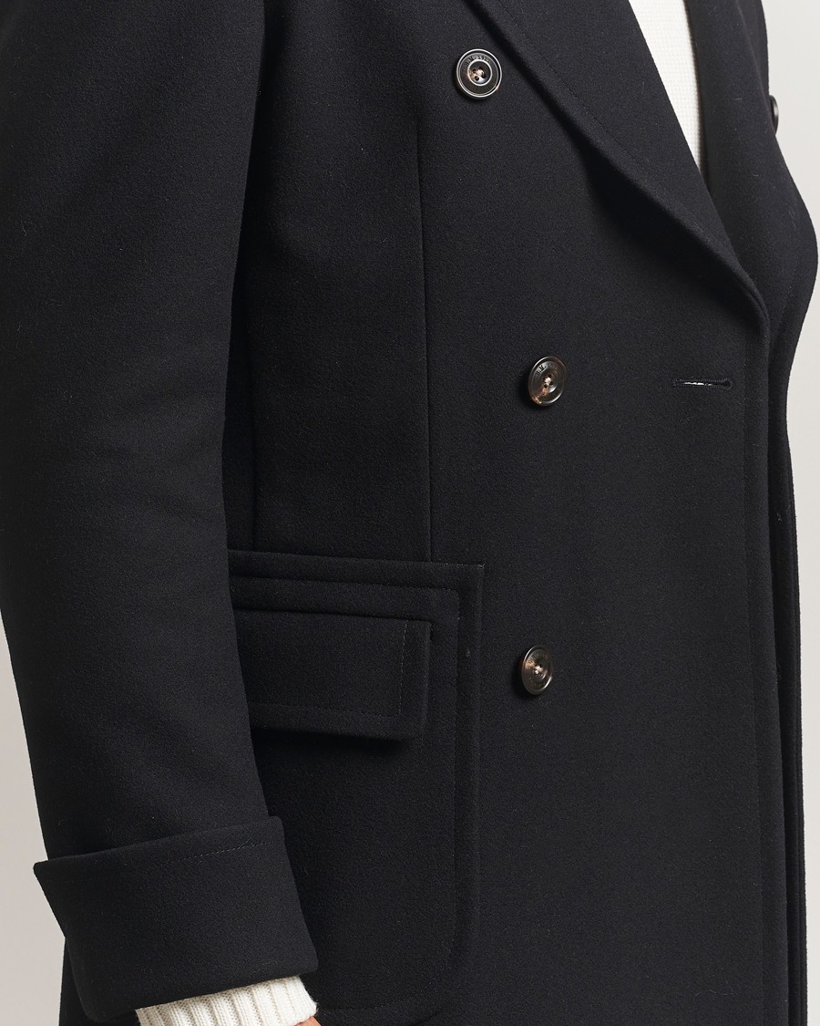 Men | Coats & Jackets | L.B.M. 1911 | Double Breasted Wool/Cashmere Coat Black