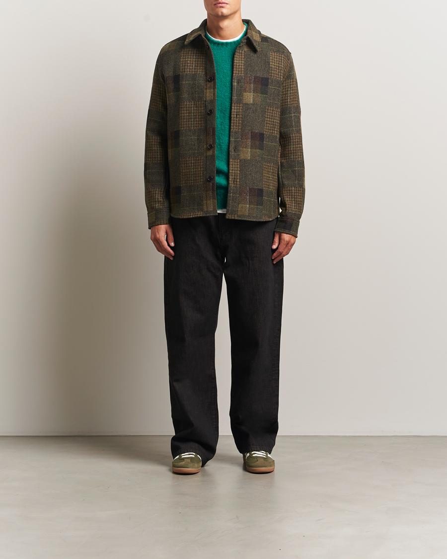 Men | Shirts | LES DEUX | Kody Patchwork Wool Overshirt Green