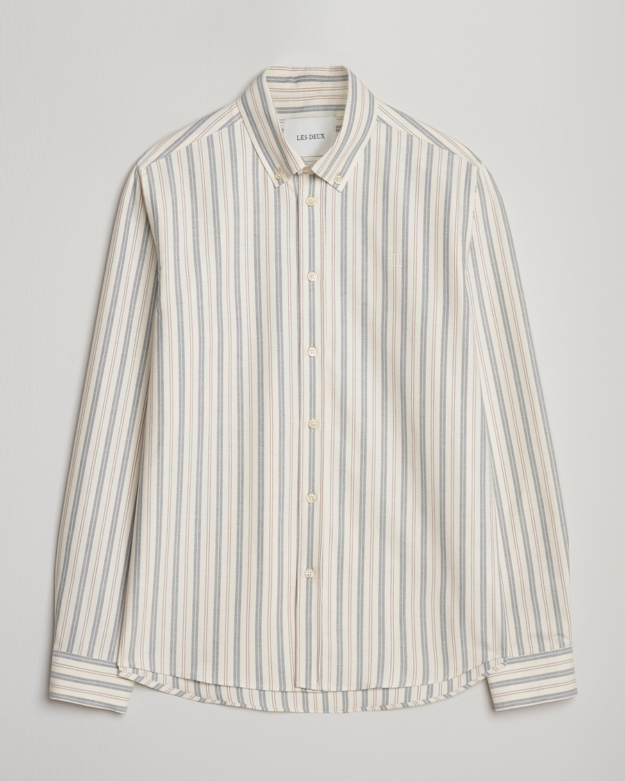 Men | Shirts | LES DEUX | Konrad Striped Oxford Shirt Light Ivory