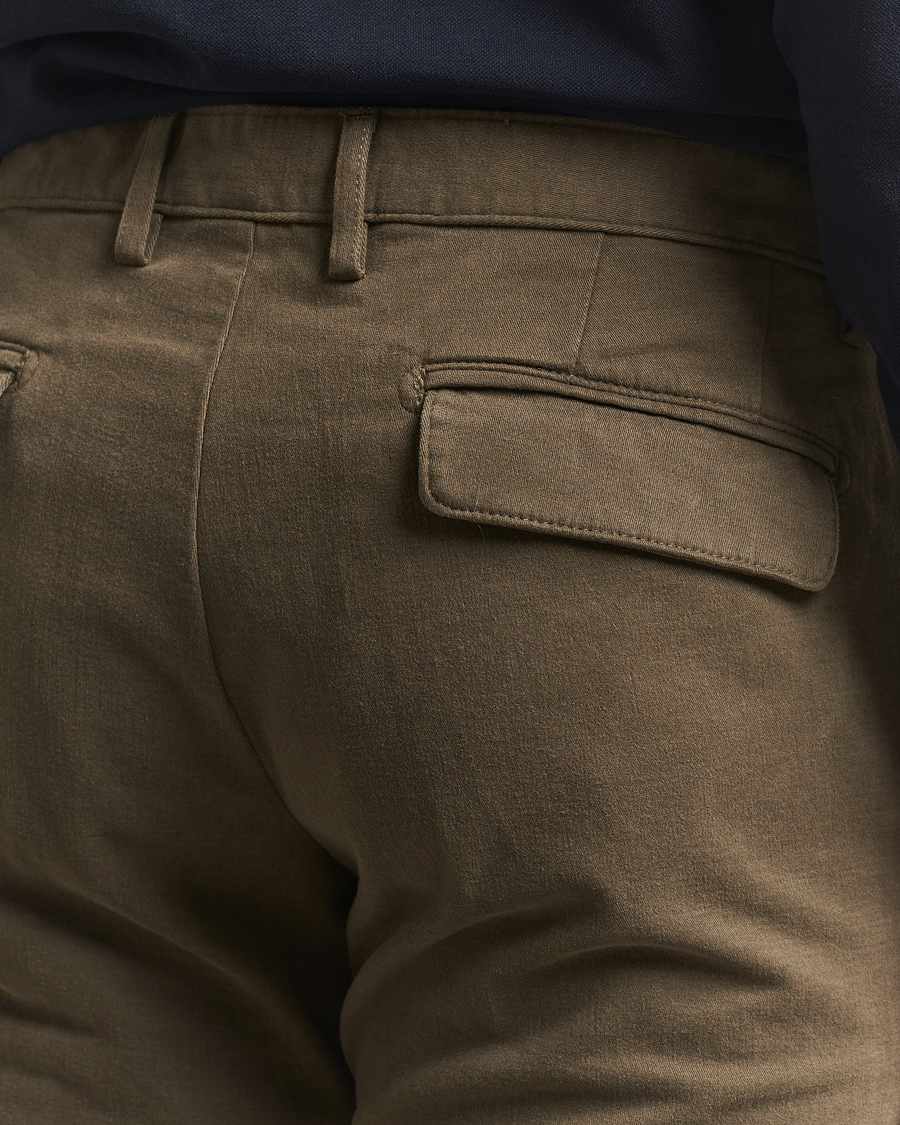 Men | Trousers | Massimo Alba | Ionio Pleated Moleskine Trousers Military