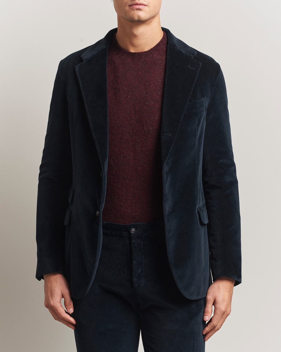 Men | Blazers | Massimo Alba | Catch Velvet Blazer Navy