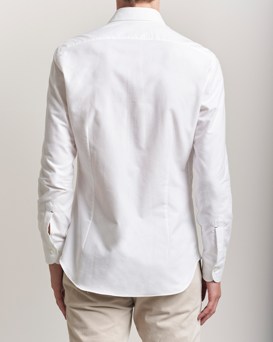 Men | Shirts | Mazzarelli | Soft Flannel Cut Away Shirt White