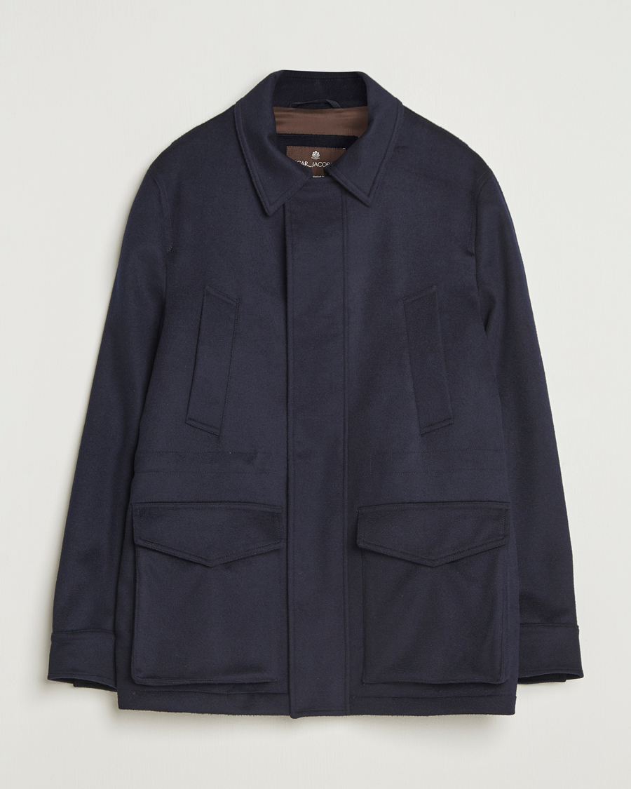 Men | Coats & Jackets | Oscar Jacobson | Traveler Wool Jacket Navy