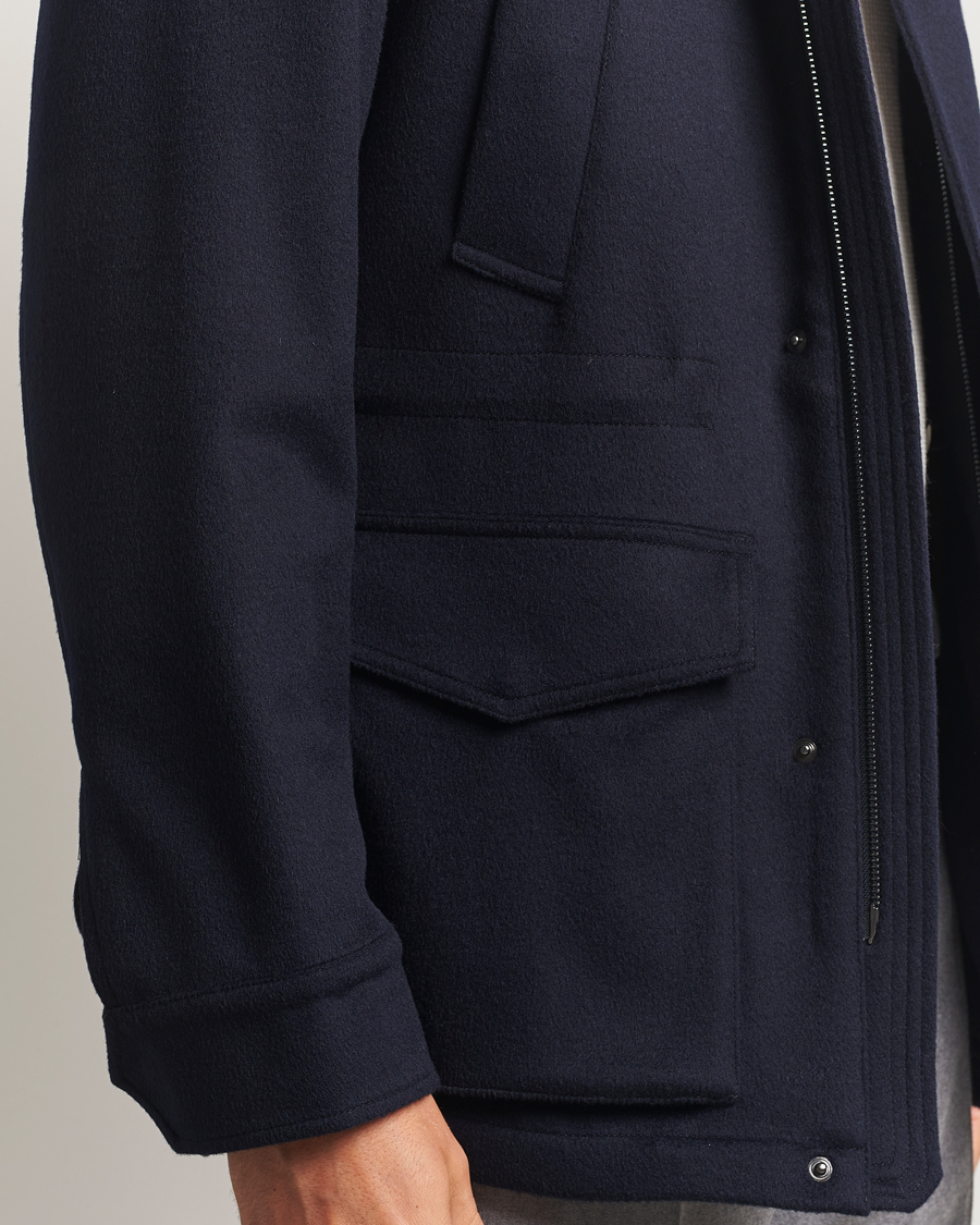 Men | Coats & Jackets | Oscar Jacobson | Traveler Wool Jacket Navy