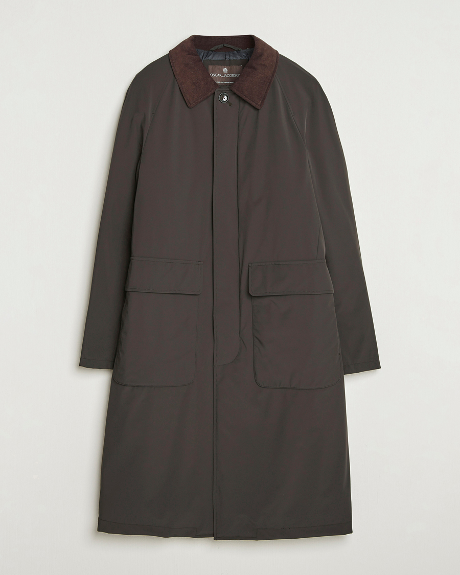 Men | Coats & Jackets | Oscar Jacobson | Padded Raglan Nylon Coat Brown
