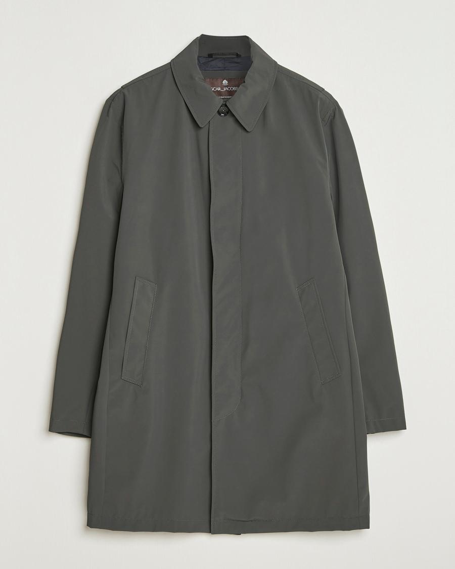 Men | Coats & Jackets | Oscar Jacobson | Nylon Car Coat Olive