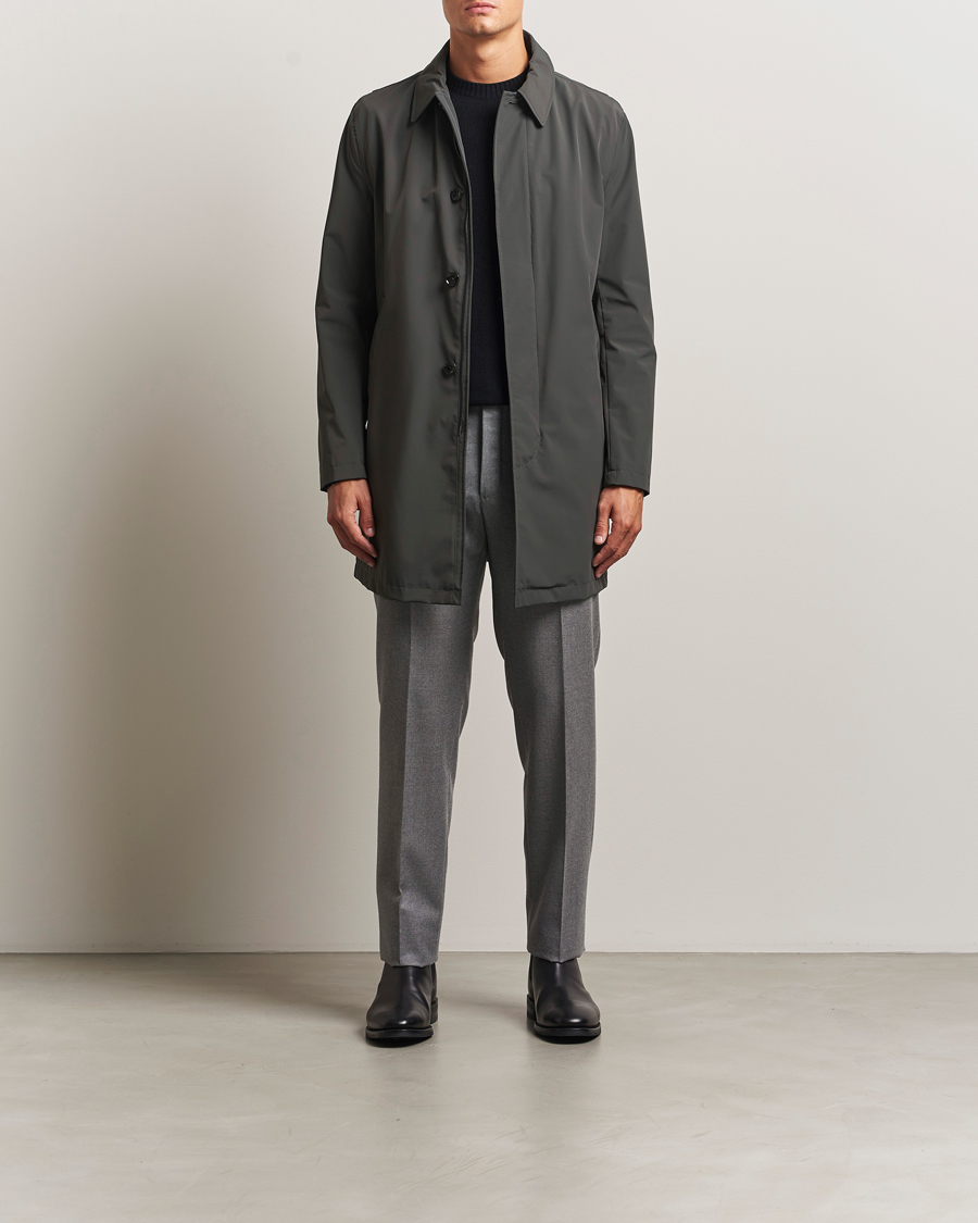 Men | Coats & Jackets | Oscar Jacobson | Nylon Car Coat Olive