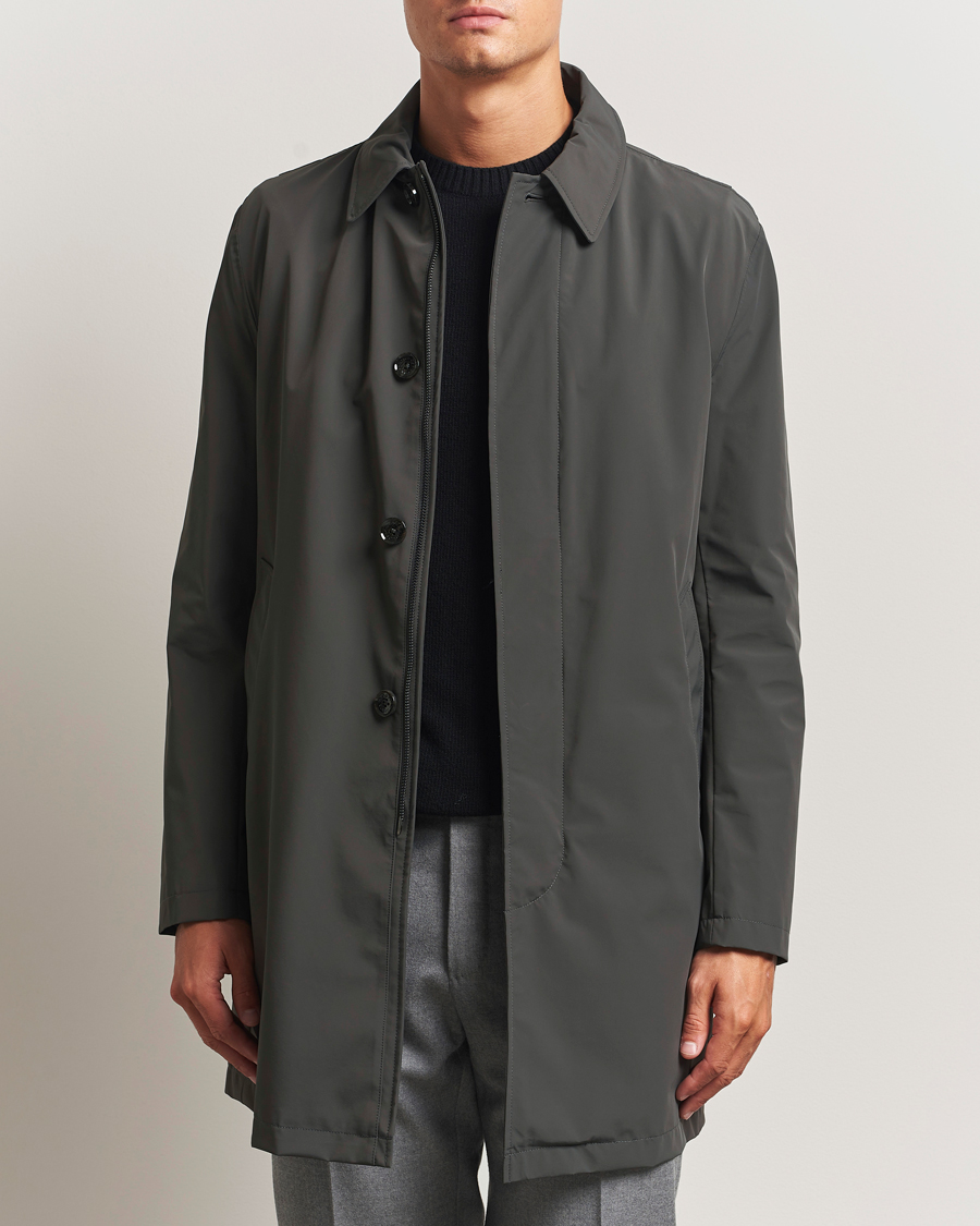 Men | Coats & Jackets | Oscar Jacobson | Nylon Car Coat Olive