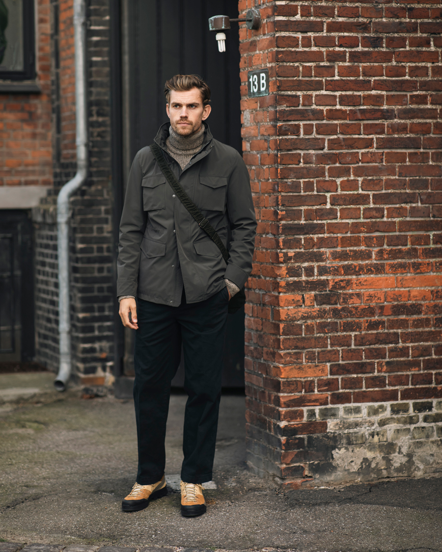 Men | Coats & Jackets | Oscar Jacobson | M65 Nylon Field Jacket Olive
