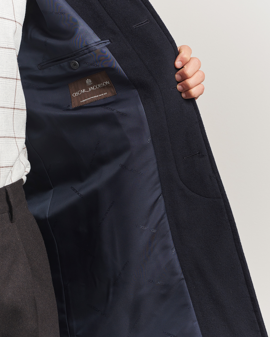 Men | Coats & Jackets | Oscar Jacobson | Raglan Wool Coat Navy