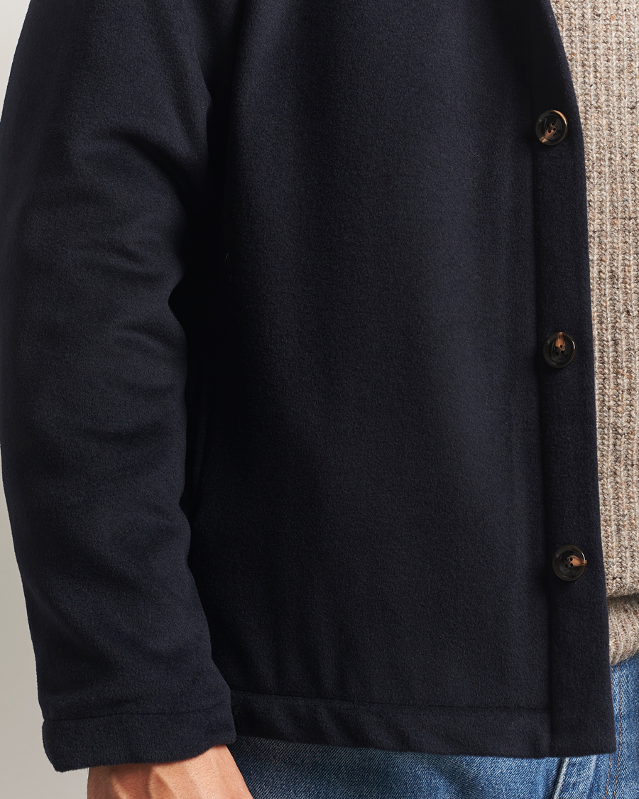 Men | Coats & Jackets | Oscar Jacobson | Maddan Wool/Cashmere Shirt Jacket Navy