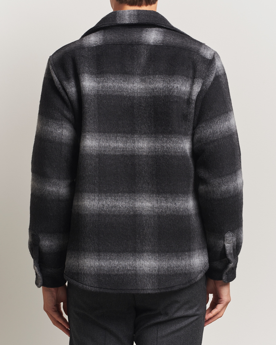 Men | Coats & Jackets | Oscar Jacobson | Maverick Checked Wool Shirt Jacket Grey