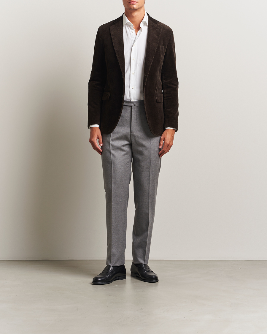 Men | Blazers | Oscar Jacobson | Fogerty Patch Pocket Cord Blazer Brown