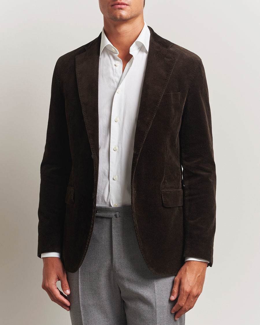 Men | Blazers | Oscar Jacobson | Fogerty Patch Pocket Cord Blazer Brown