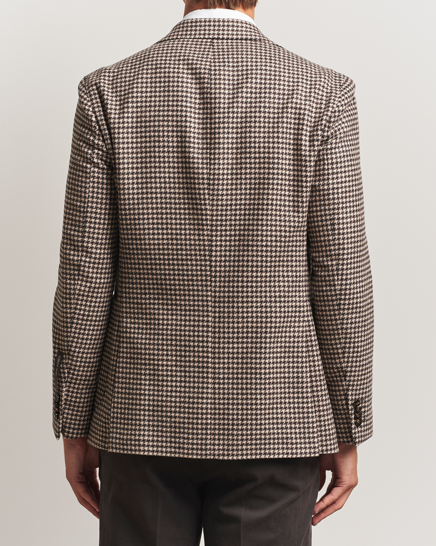 Men | Blazers | Oscar Jacobson | Fogerty Houndstooth Wool Blazer Brown