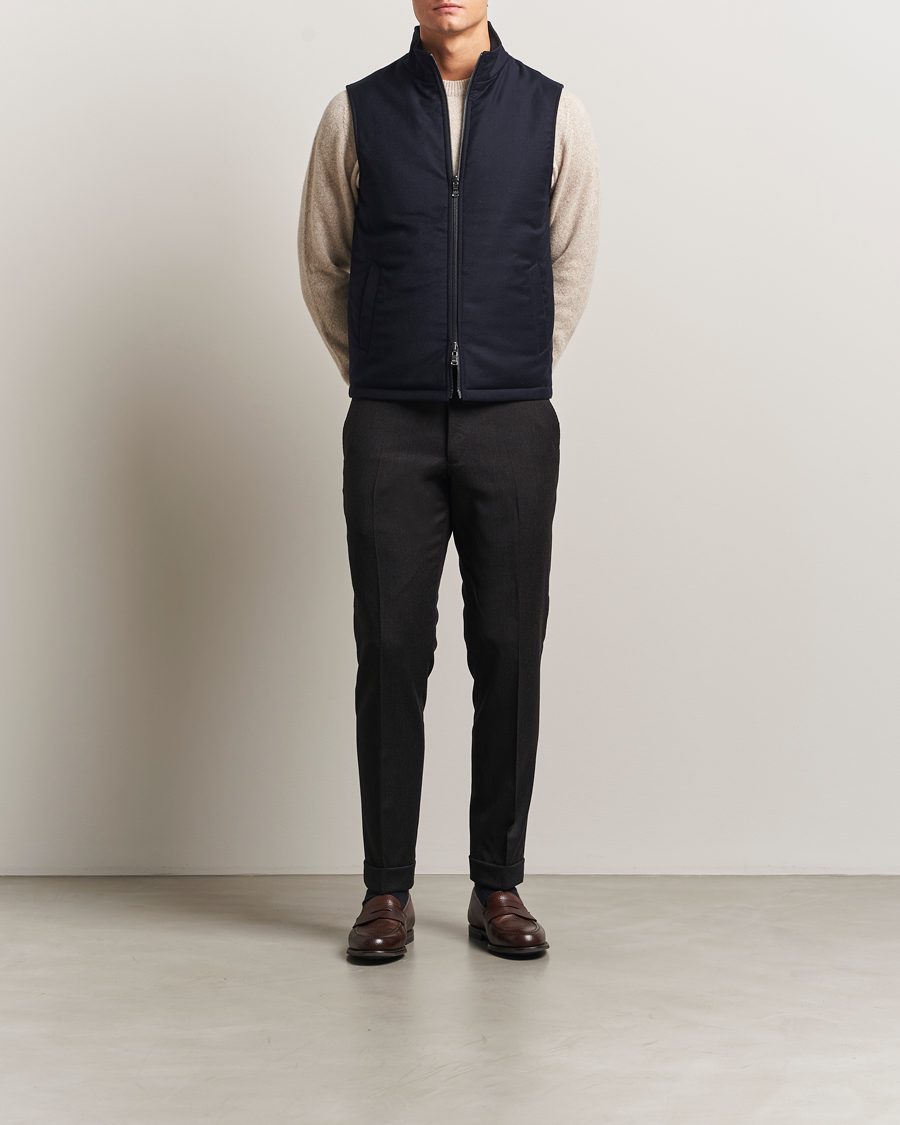 Men | Trousers | Oscar Jacobson | Dandy Turn Up Flannel Trousers Dark Brown