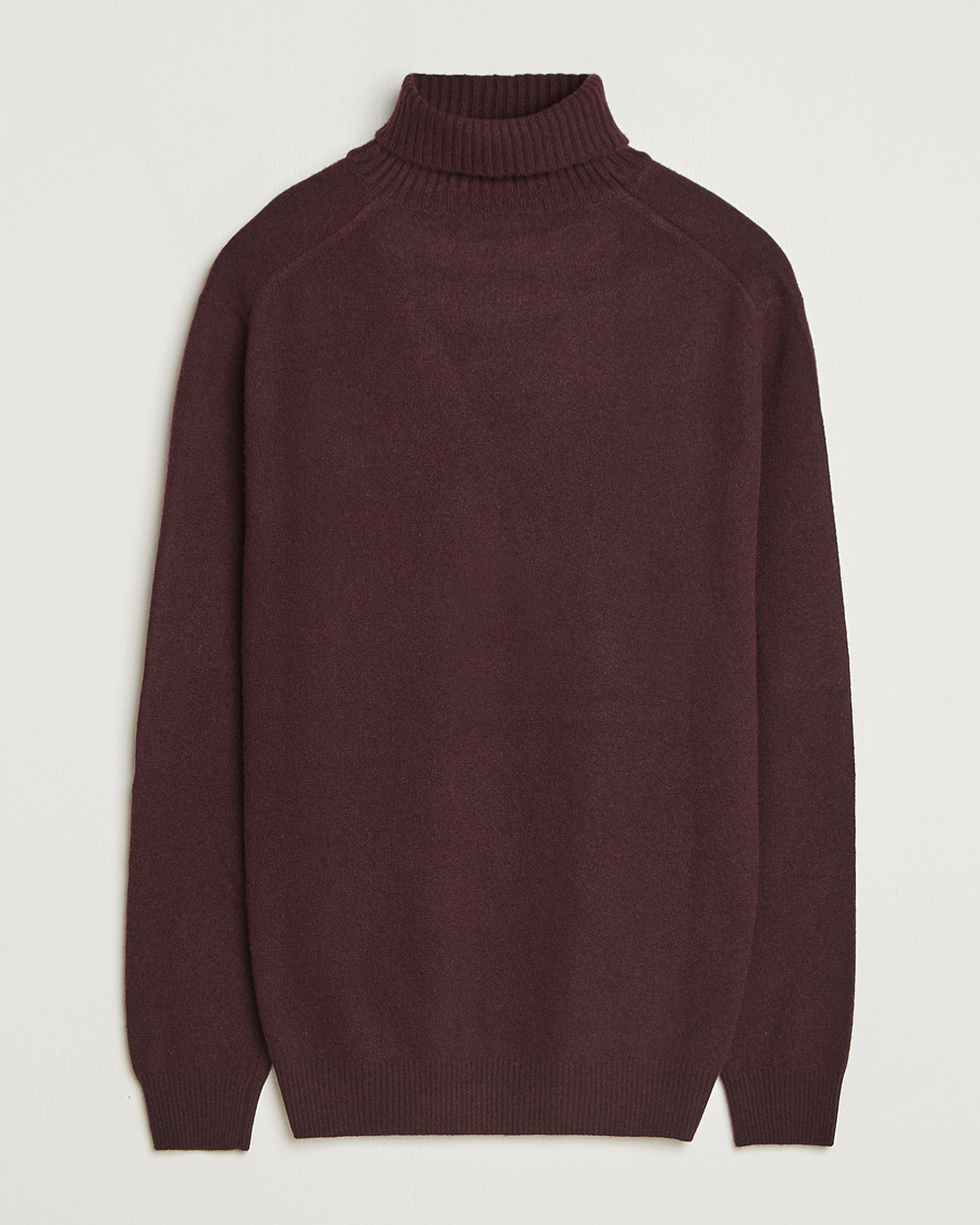 Men | Sweaters & Knitwear | Oscar Jacobson | Salim Wool/Cashmere Rollneck Burgundy