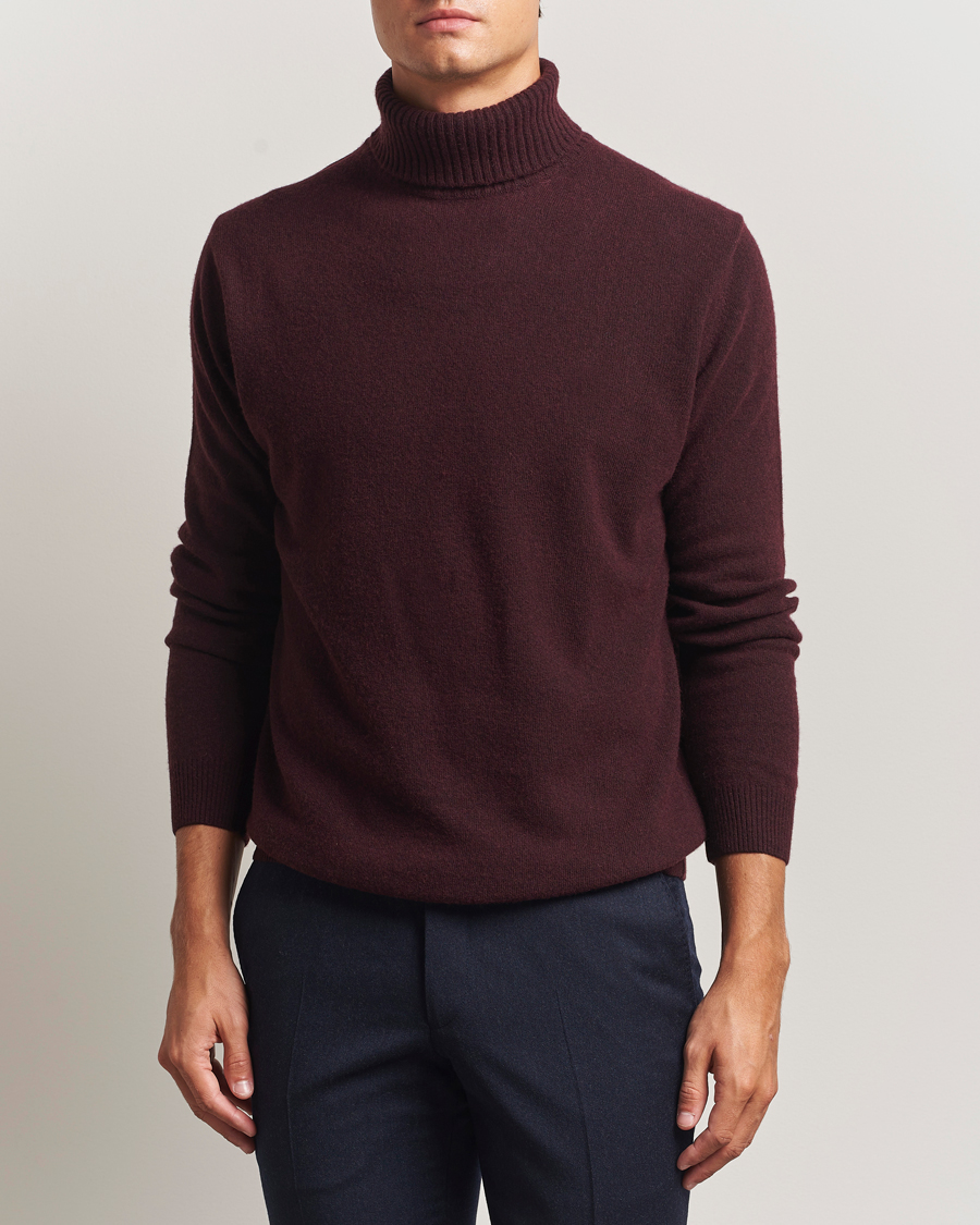 Men | Sweaters & Knitwear | Oscar Jacobson | Salim Wool/Cashmere Rollneck Burgundy