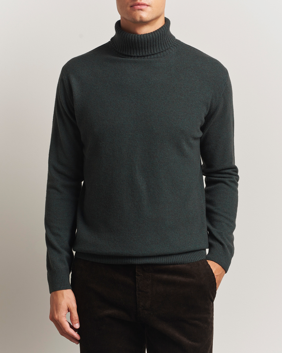 Men | Sweaters & Knitwear | Oscar Jacobson | Salim Wool/Cashmere Rollneck Green